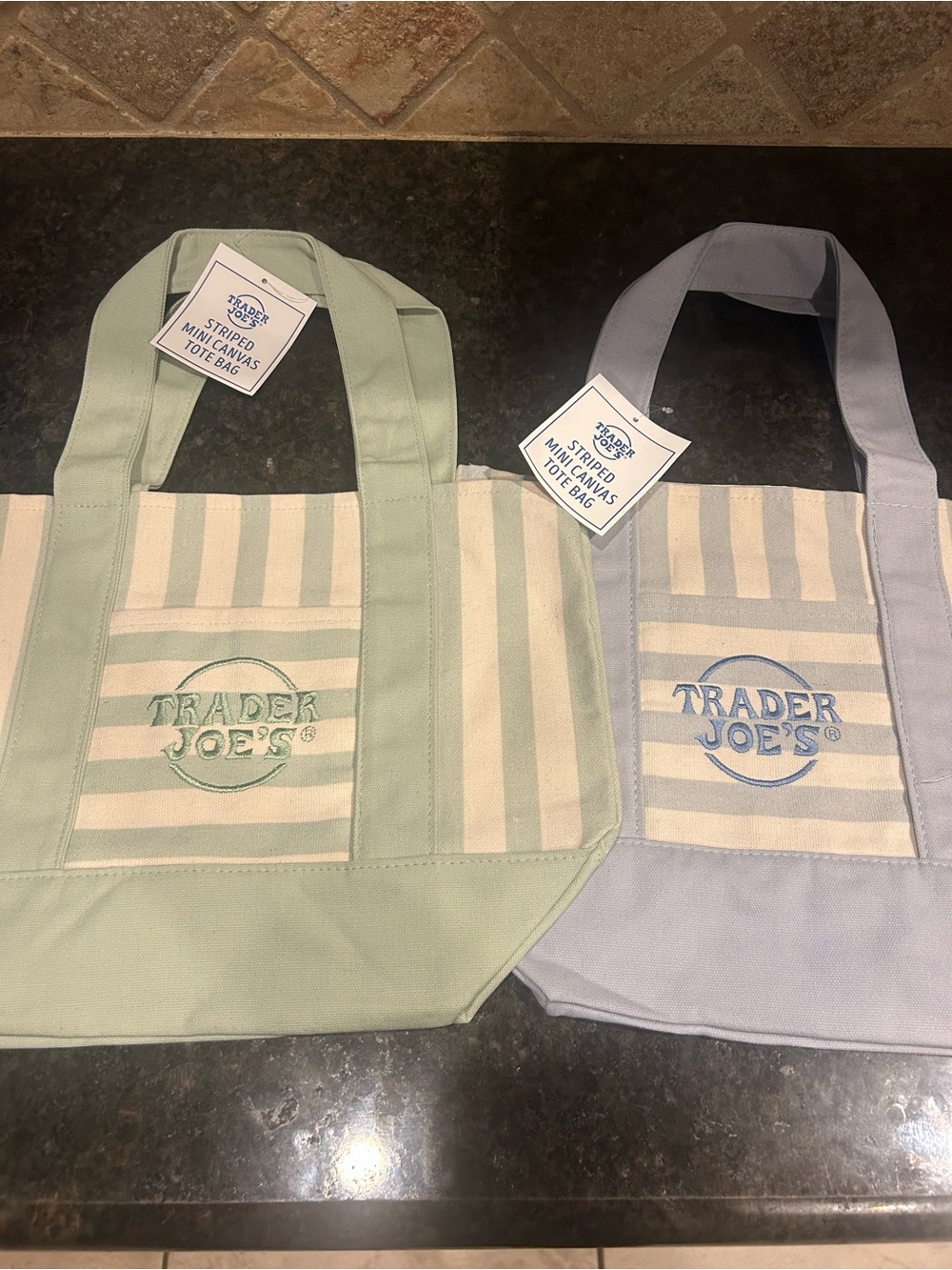 NWT- Viral Trader Joe’s Mini Striped Totes